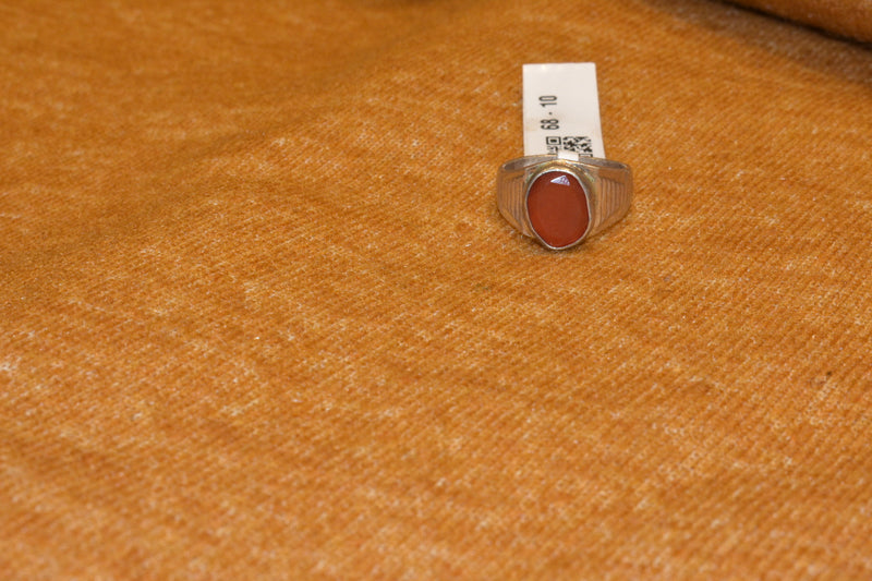 silver orange stone  men`s ring.68-10