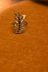 silver lef stone ladies ring 68-51