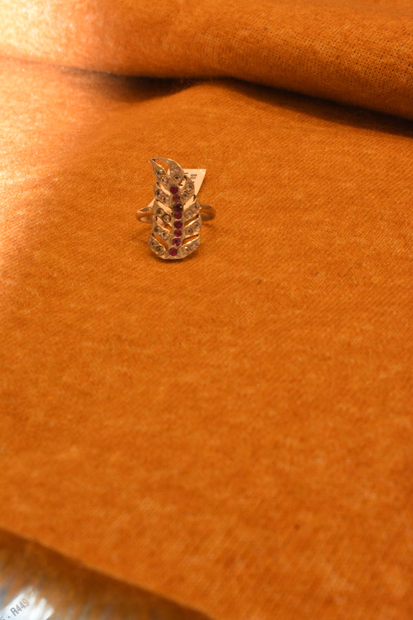 silver lef stone ladies ring 68-51