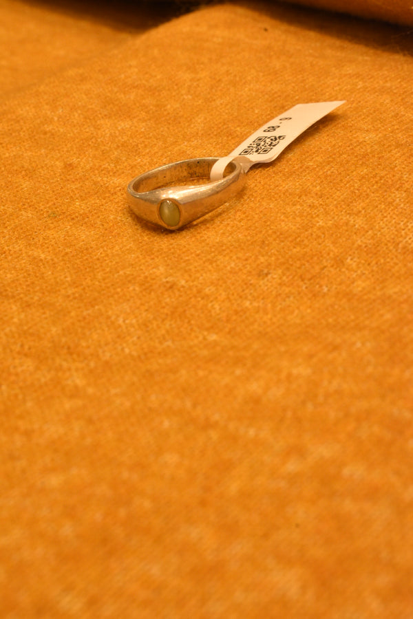 silver cat eye stone men`s ring 68-9