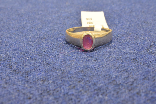 silver fancy stone pink men ring.68-21