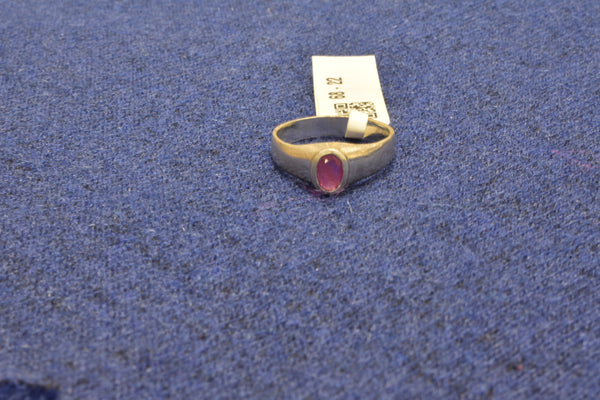 silver fancy stone pink men ring.68-21
