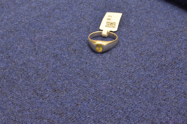 silver fancy yellow sapphire men ring.68-31