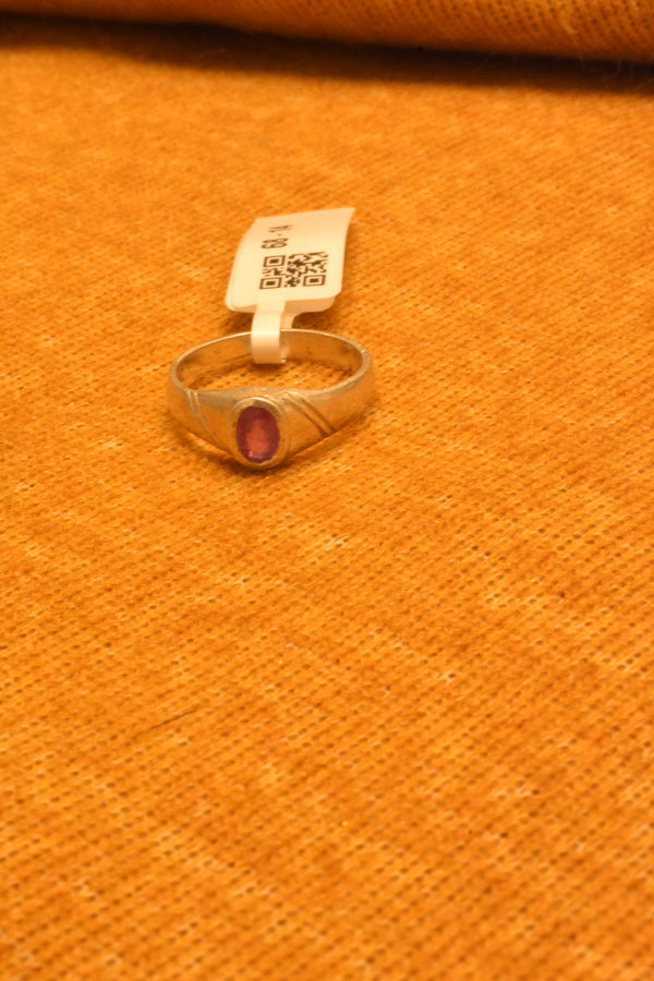silver fancy stone  pink ring.68-14