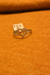 silver fancy stone heart ladeis ring.68-202