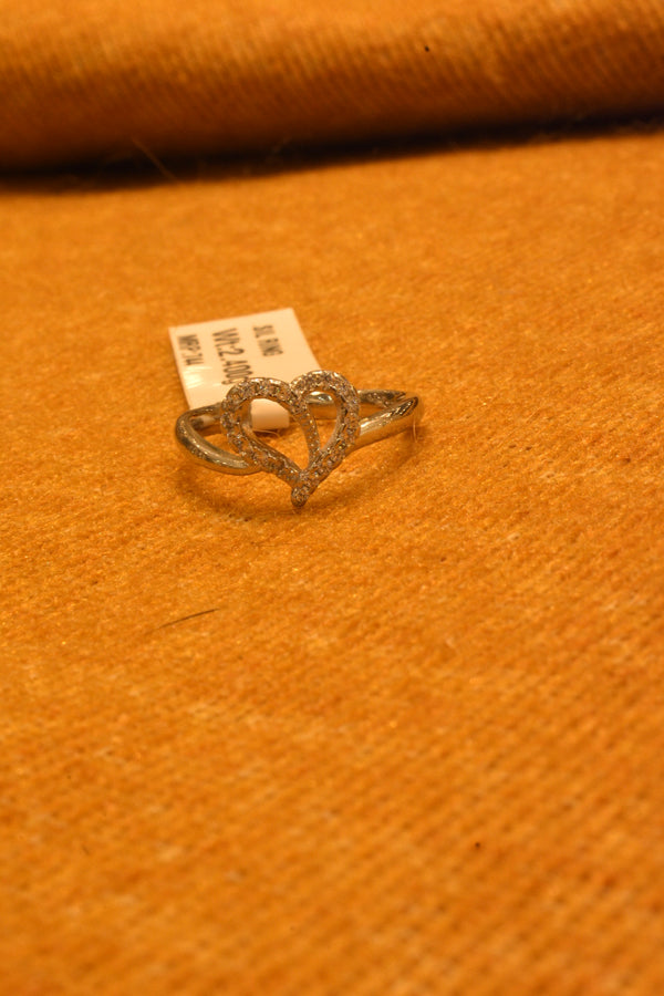 silver fancy stone heart ladeis ring.68-202