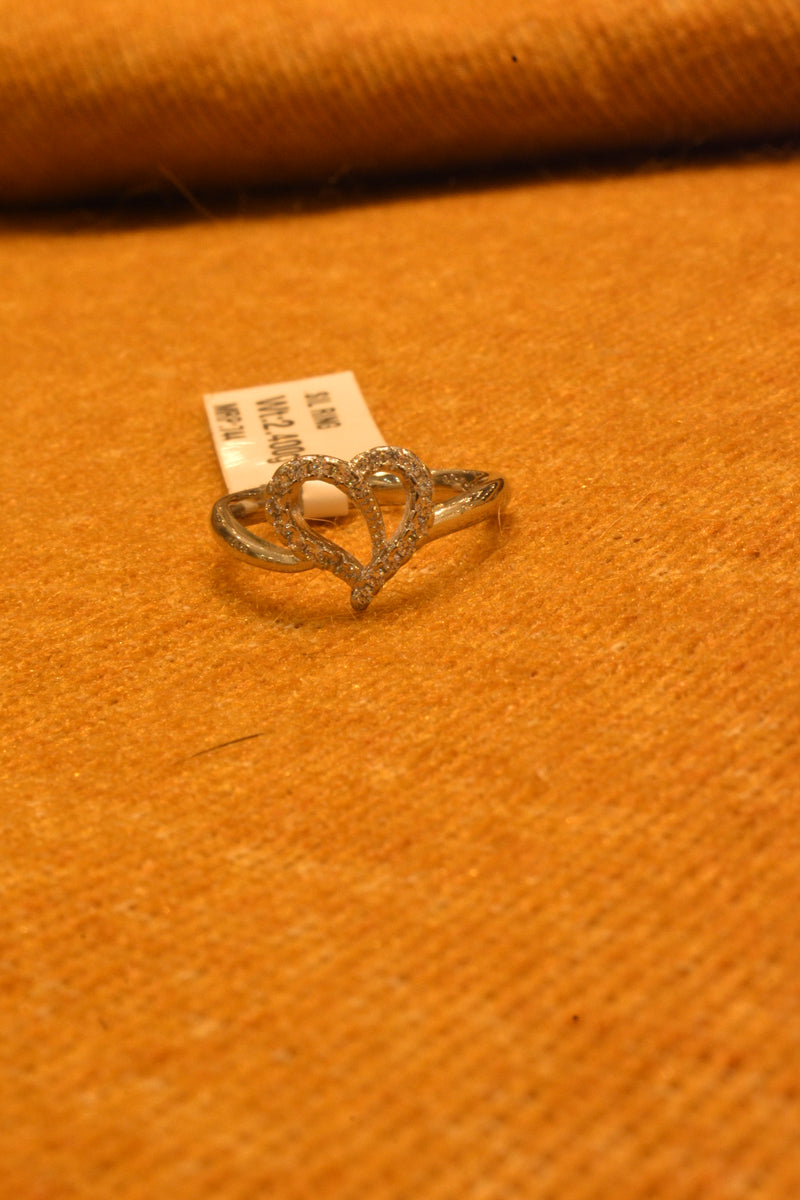 silver fancy stone heart ladeis ring.68-202