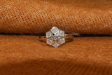 silver fancy stone star ladeis ring.68-53