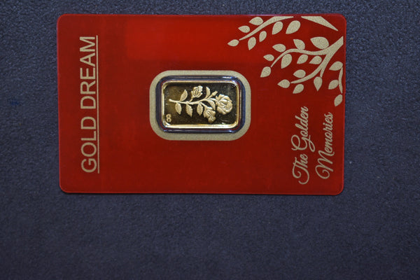 24kt 999k Gold Coin 8 GMs flower with packaging