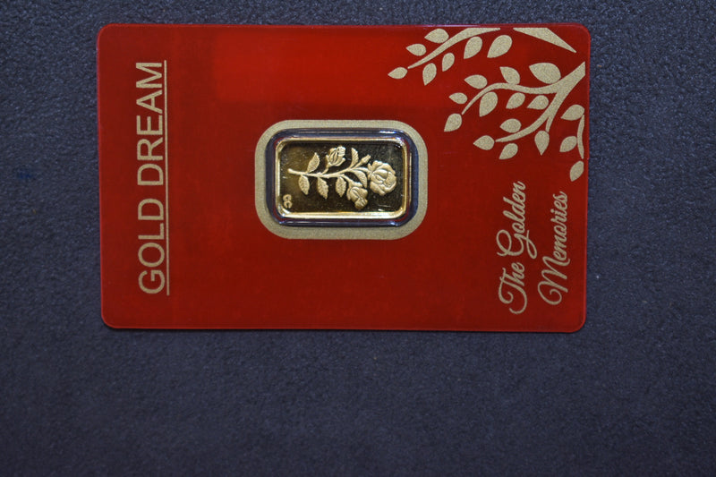 24kt 999k Gold Coin 8 GMs flower with packaging