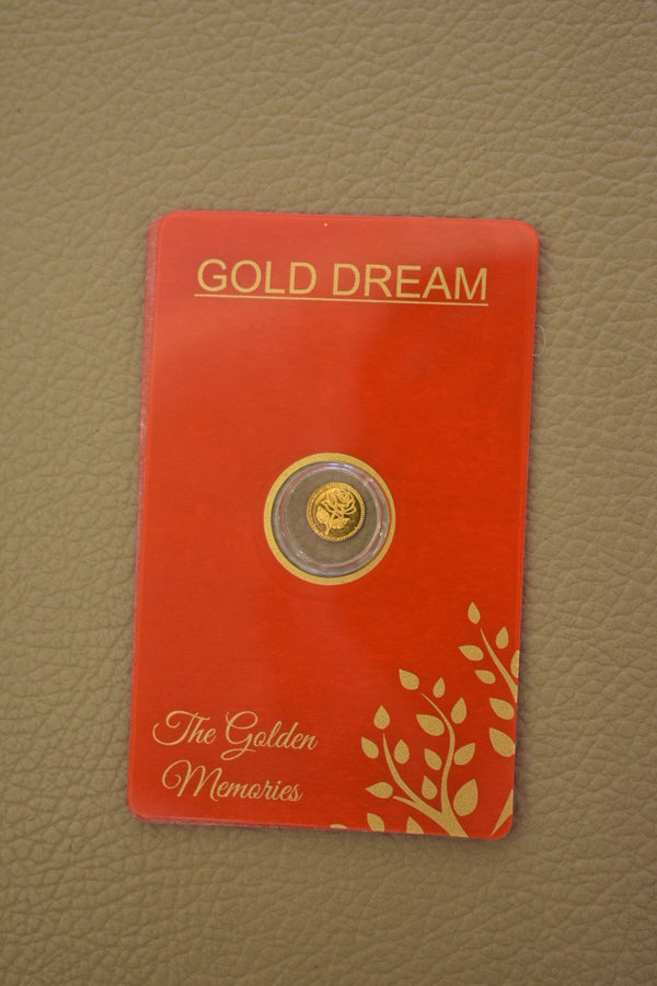 22kt 916k Gold Coin 0.100 GMs flower with packaging