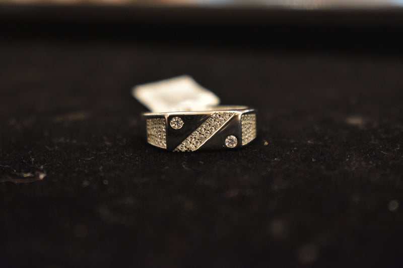 silver  fancy stone men's ring-68-237