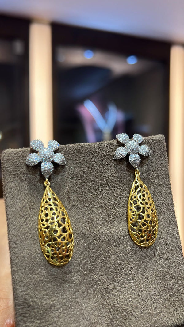 Eria Customised Hanging Gold Earrings