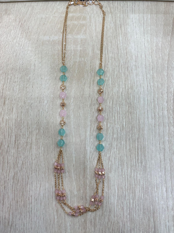 Eria Customised Rose gold chain with natural gemstones