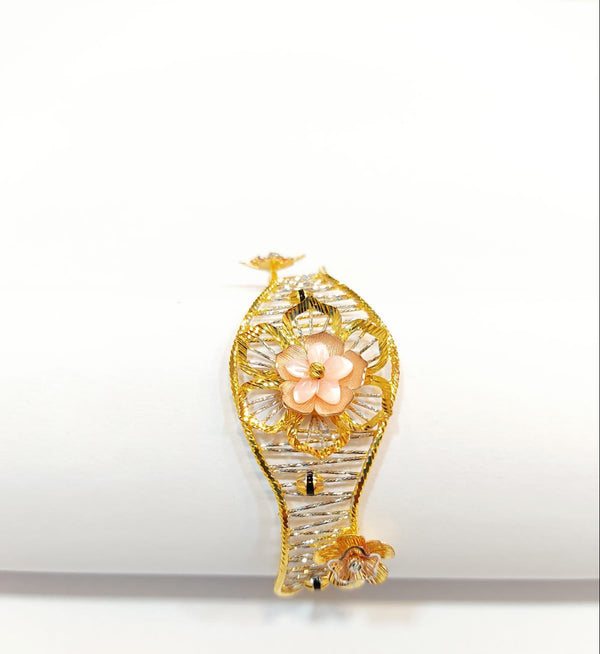 Eria Customised floral gold bracelet