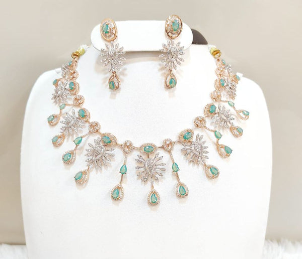 Eria Customised Rose gold necklace with natural gemstones
