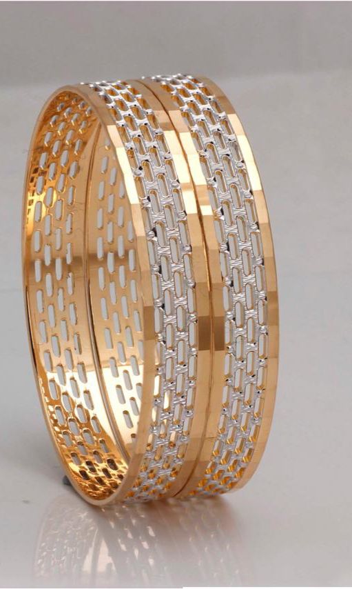 Eria Customised Yellow gold Rhodium bangles