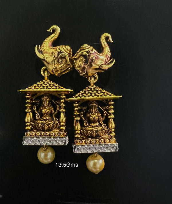 Eria Customised Antique Temple jewellery Jhumkhas