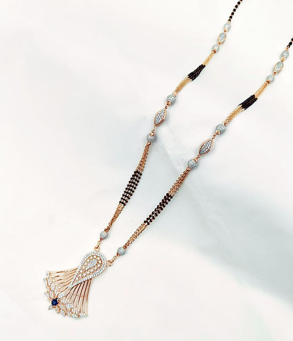 Eria Customised Rose gold black beads chain