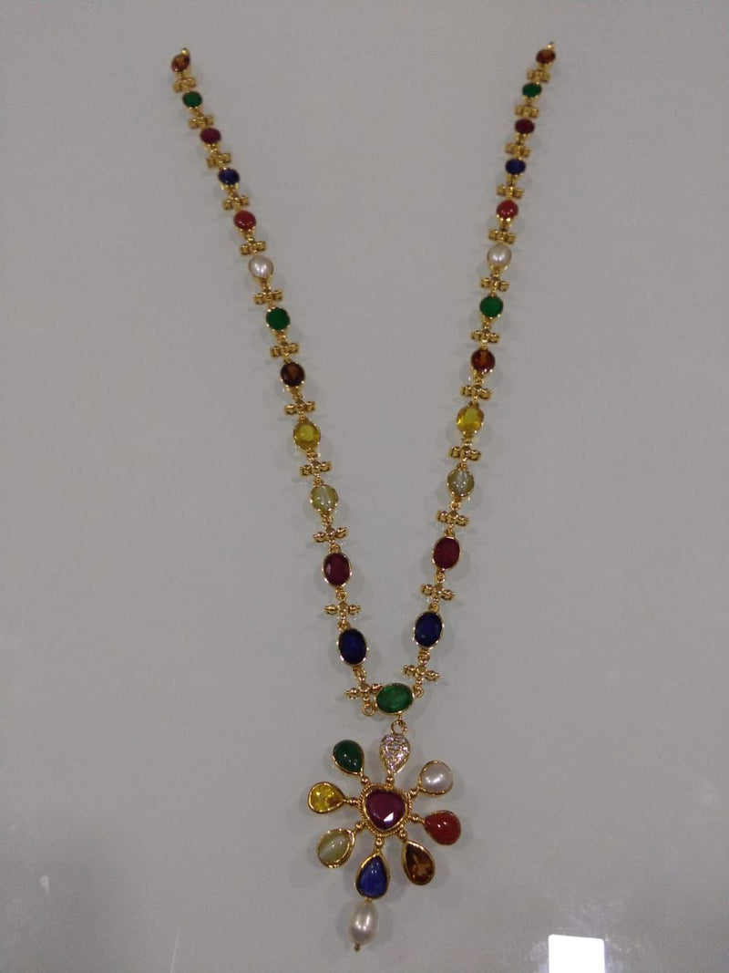 Eria Customised Navratna pendant necklace