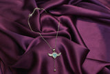 Turquoise-tinted silver necklace- SN34