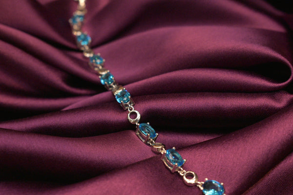 Sterling Blue Sapphire Silver Bracelet  - SK24