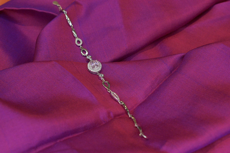 Sophisticated Pink Sapphire Silver Bracelet  - SK26