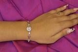 Sophisticated Pink Sapphire Silver Bracelet  - SK26