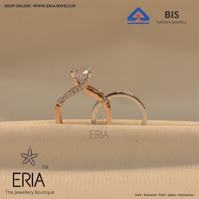 Eria 18K Gold Swarovski Ring R228 Swarovski (White), Rose Gold