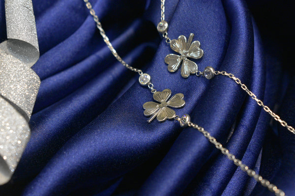 Blossoming silver floral anklets - SANK2
