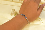 Celestial Silver Bracelet with Natural Blue sapphire- SK18