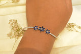 Celestial Silver Bracelet with Natural Blue sapphire- SK18