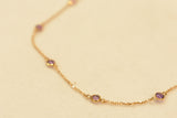 Eria 18K Amethyst Natural Gemstone stone Chain , Rose Gold- C71