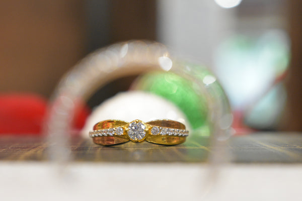 Eria 22kt Gold Swarovski Ring - R179