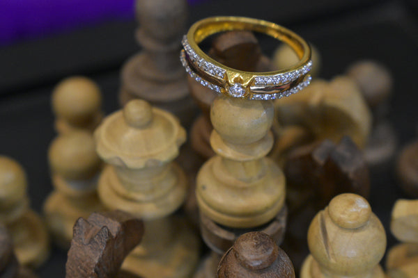 Eria 22kt Gold Swarovski Ring - R156