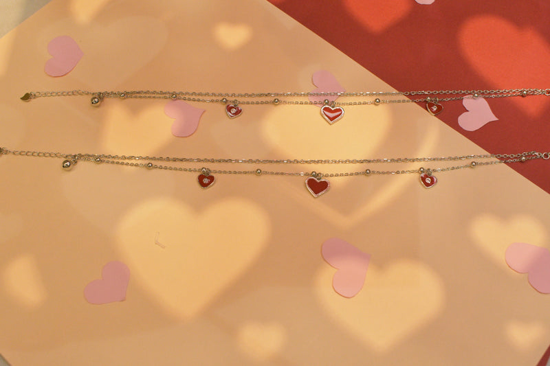 Precious silver heart anklet - SANK10