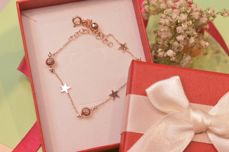 Mystical Star Studded Silver Bracelet  - SK5