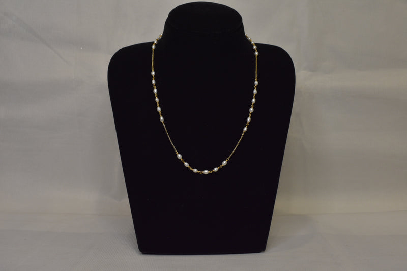 Eria 22K Gold Chain with Pearls - C47 - View 1