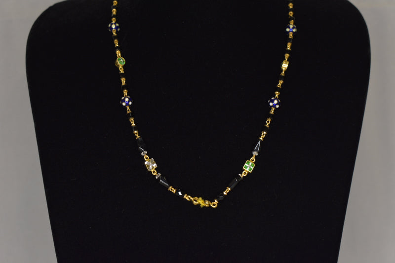 Eria 22K Gold Chain with Precious Stones - C46 - View 2