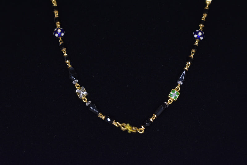 Eria 22K Gold Chain with Precious Stones - C46 - View 3