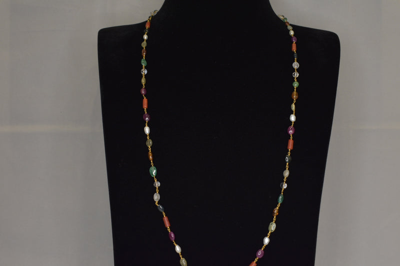 Eria 22K Gold Chain with Precious Stones - C59 - View 2