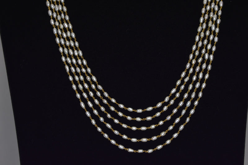 Eria 22K Gold Chain with Pearls - C4 - View 3