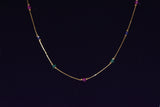 Eria 22K Gold Chain with Precious Stones - C44 - View 2