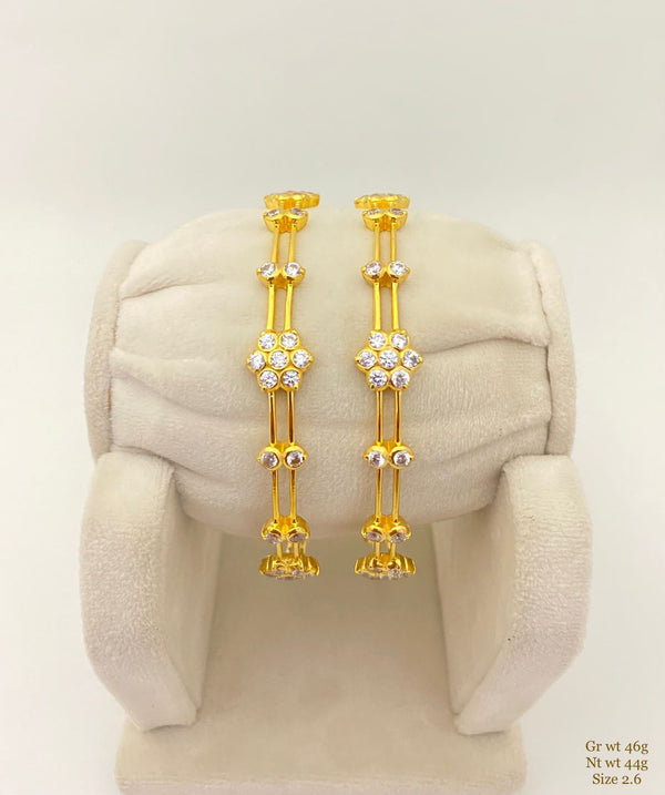 Swarovski Studded Yellow Gold Bangles B204