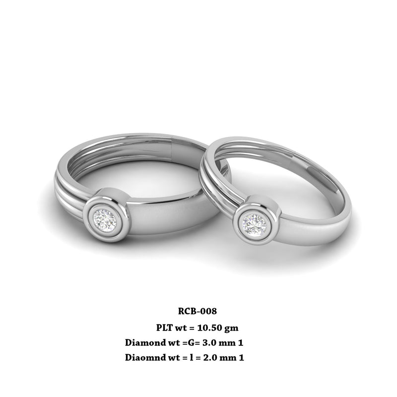 Rcb 008" The Shrill " Platinum couple rings diamond studded