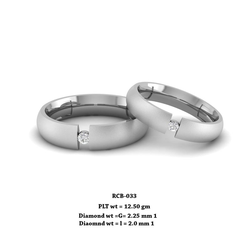 Rcb 033" The Hollow Bounded " Platinum Couple Rings Diamond Studded