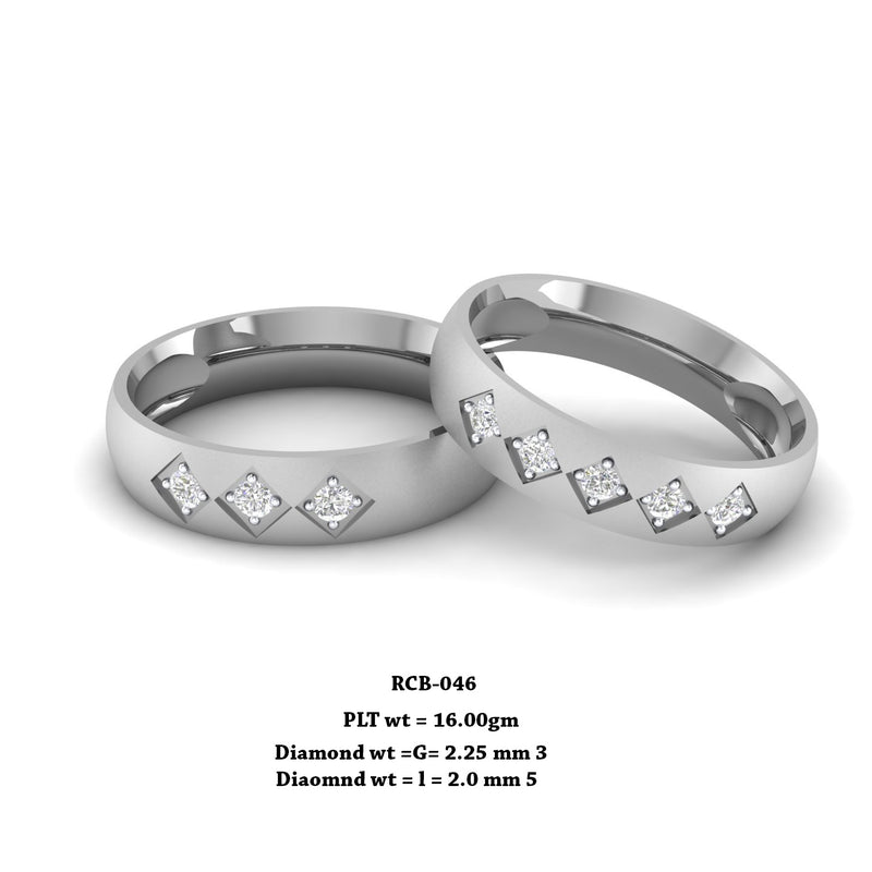 Rcb 046" The Impassioned " Platinum Couple Rings Diamond Studded