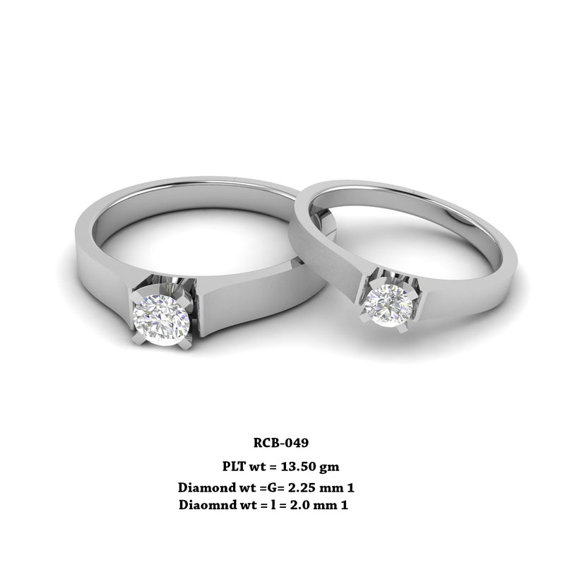 Rcb 049" The Blithesome Style " Platinum Couple rings Diamond Studded