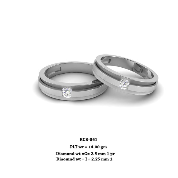 Rcb 061" The Impious Style " Platinum Couple Rings Diamond studded