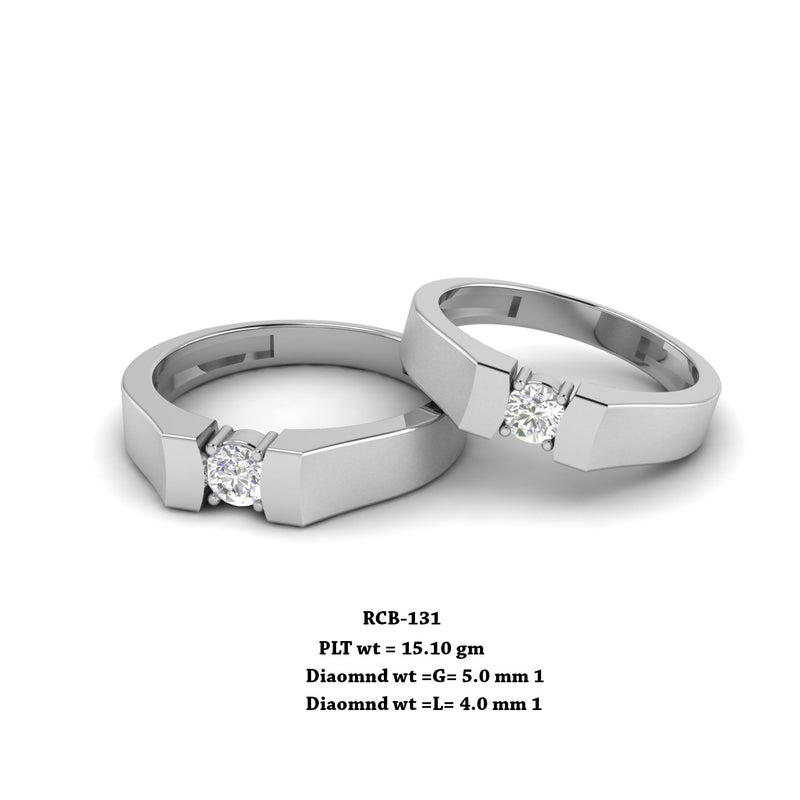 RCB 131" The Wrap " Platinum couple rings studded with solitaire Diamonds